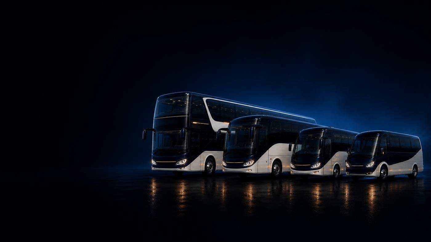 Turistbusser klar til rejsen