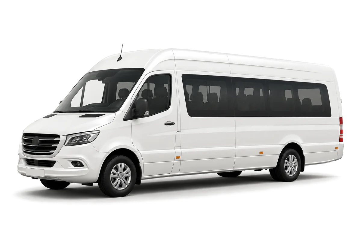 Minibus set skråt forfra