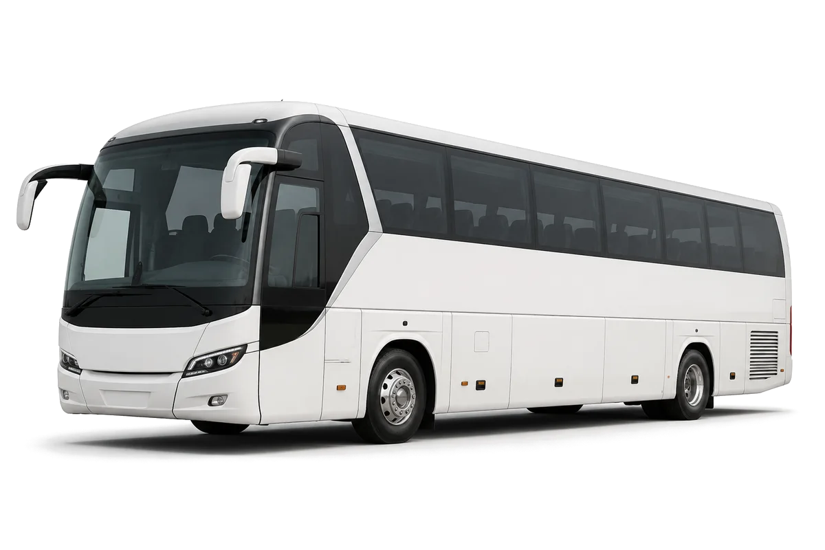 Turistbus set skråt forfra